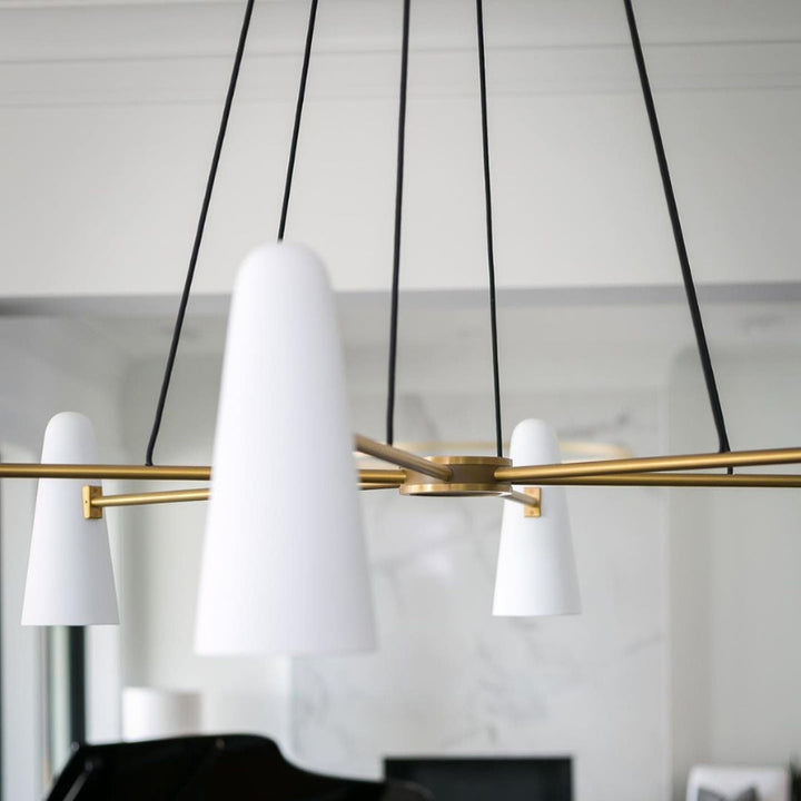 RYLEE Brass Glass Modern Luxury Lighting Chandelier