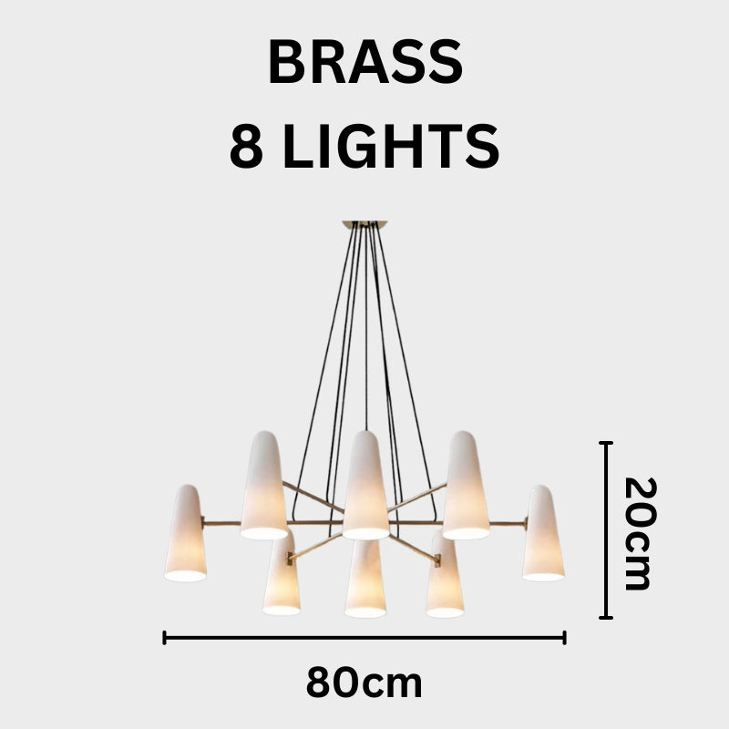 RYLEE Brass Glass Modern Luxury Lighting Chandelier