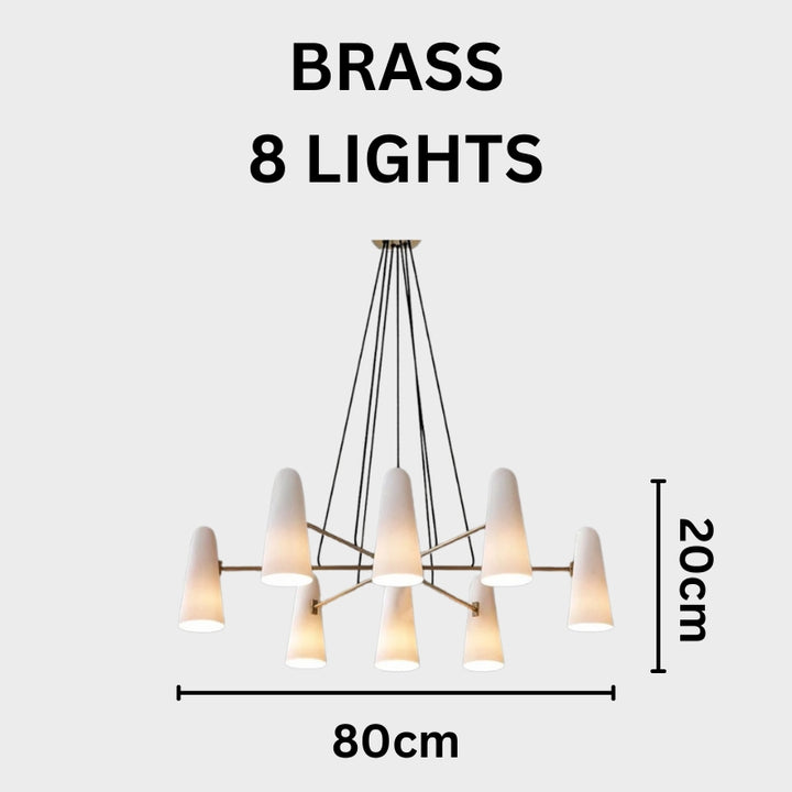 RYLEE Brass Glass Modern Luxury Lighting Chandelier