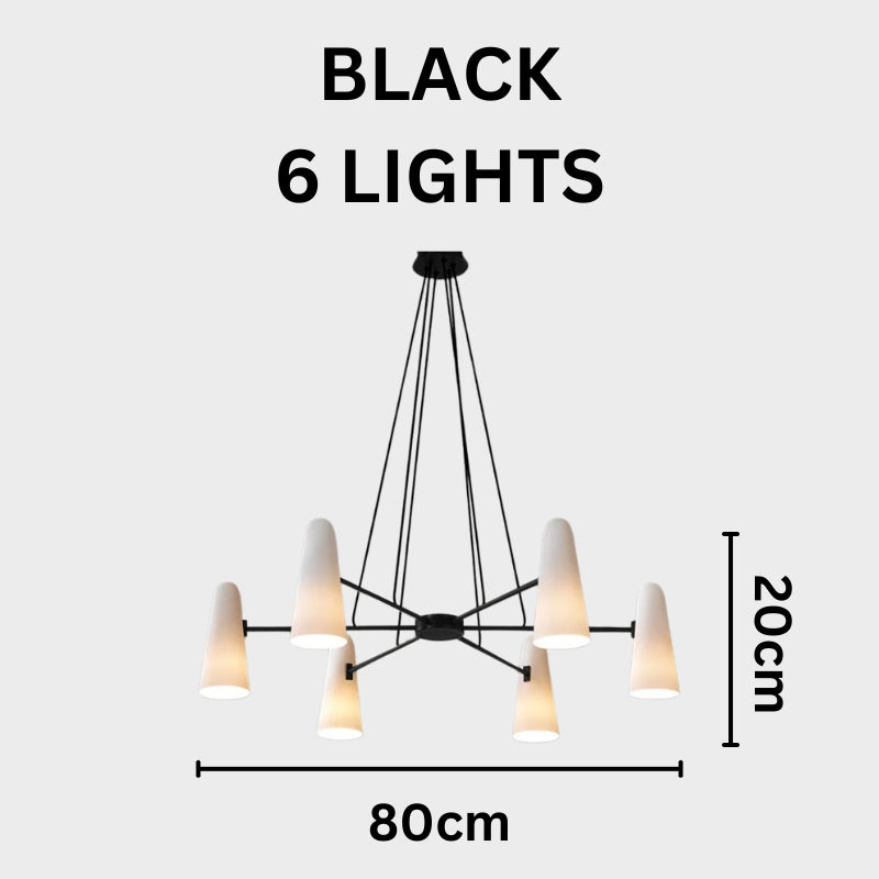 RYLEE Brass Glass Modern Luxury Lighting Chandelier