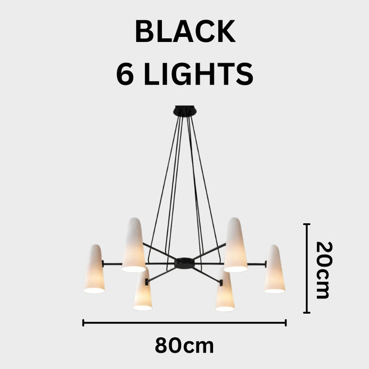 RYLEE Brass Glass Modern Luxury Lighting Chandelier