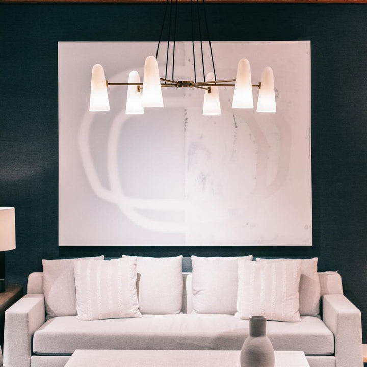 RYLEE Brass Glass Modern Luxury Lighting Chandelier