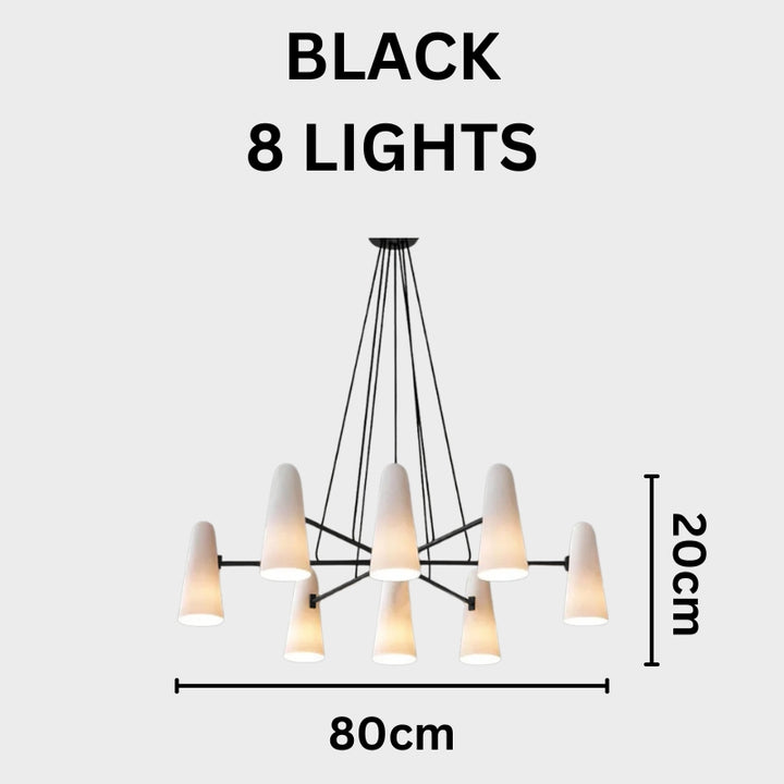 RYLEE Brass Glass Modern Luxury Lighting Chandelier