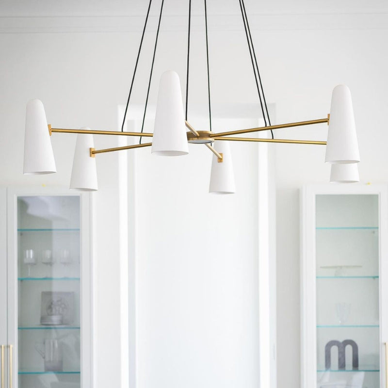 RYLEE Brass Glass Modern Luxury Lighting Chandelier