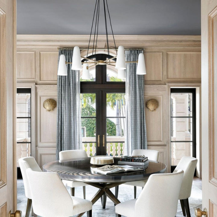 RYLEE Brass Glass Modern Luxury Lighting Chandelier