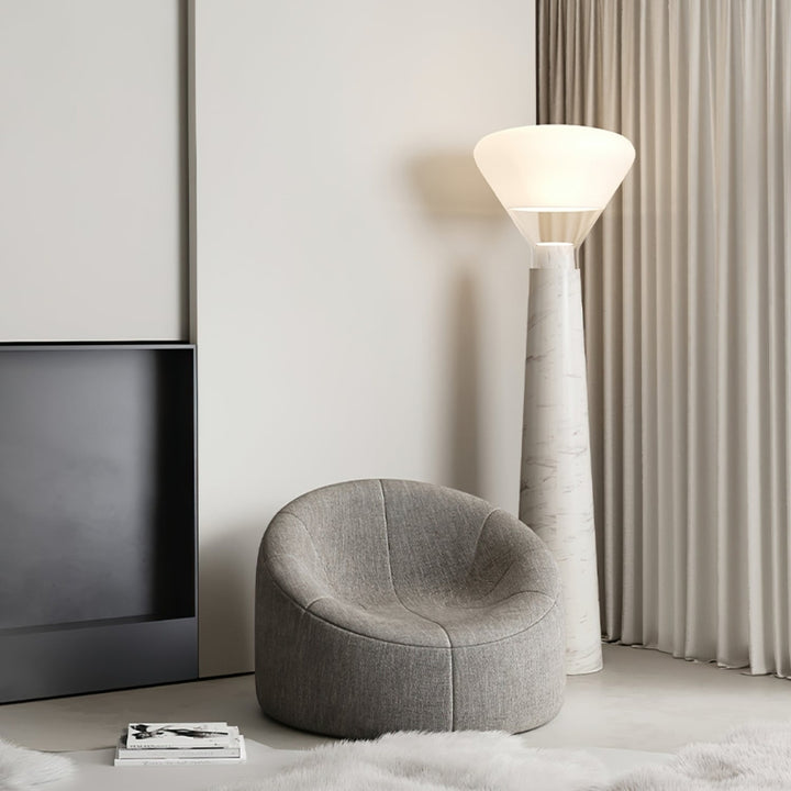 SIVIR Glass Large Living Room White Floor Lamp