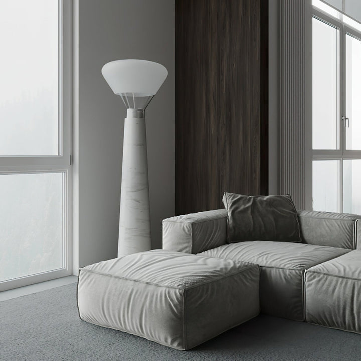 SIVIR Glass Large Living Room White Floor Lamp