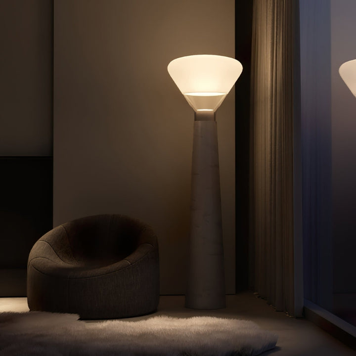 SIVIR Glass Large Living Room White Floor Lamp