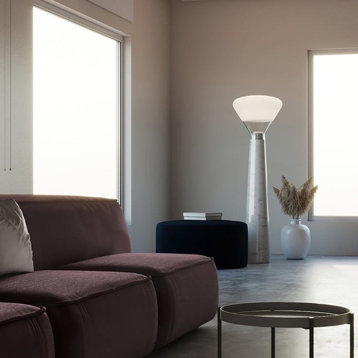 SIVIR Glass Large Living Room White Floor Lamp
