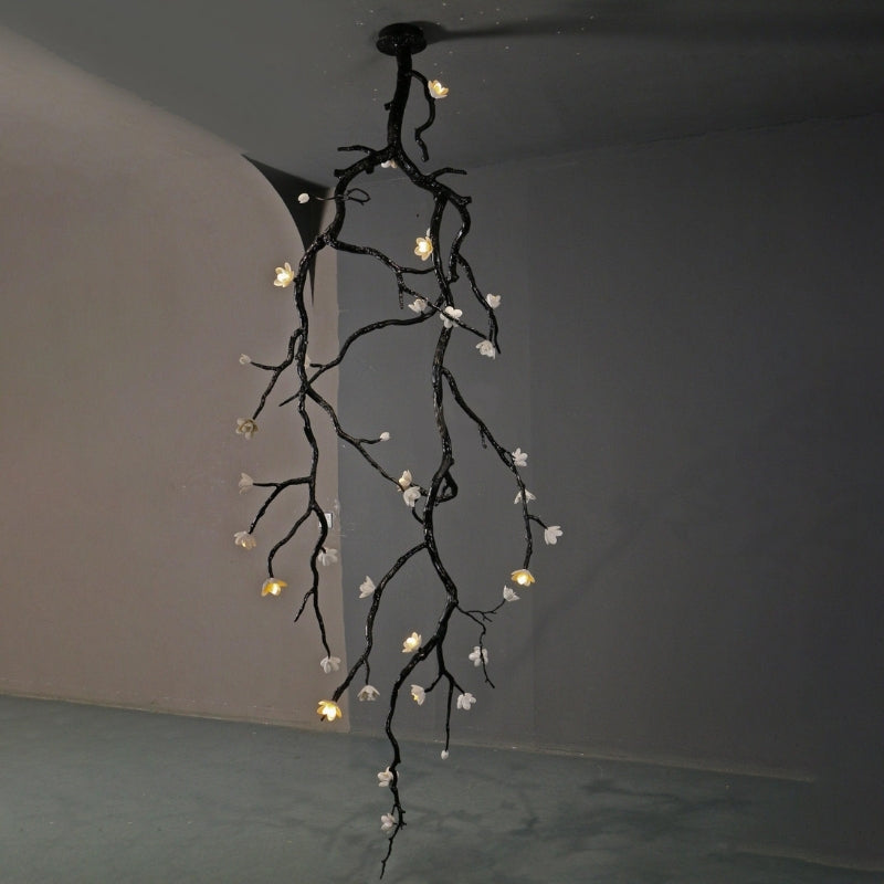 SIYA Large Sculptural Long Branch Flower Chandelier
