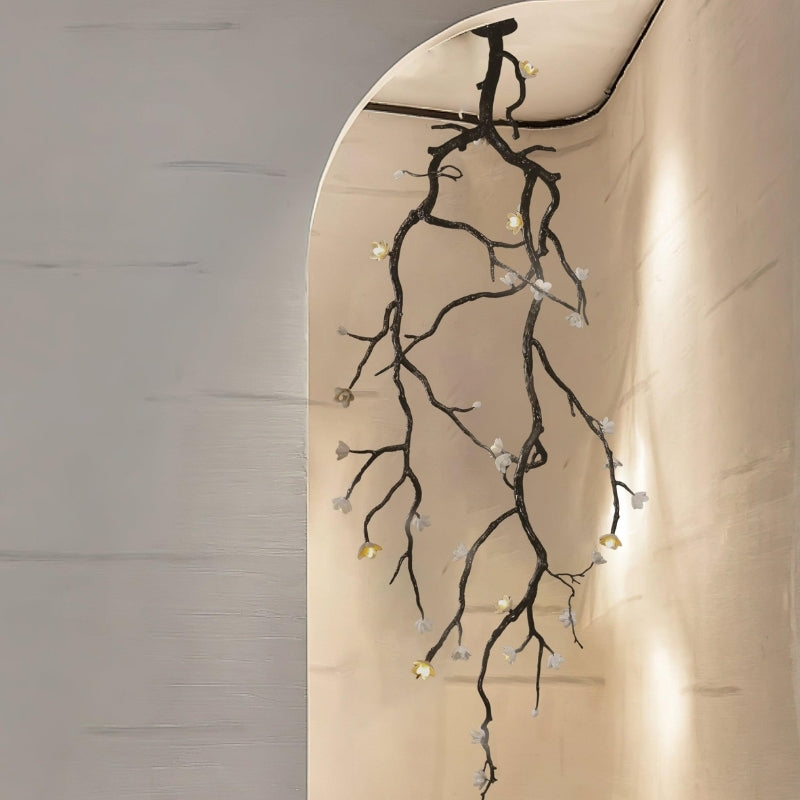 SIYA Large Sculptural Long Branch Flower Chandelier