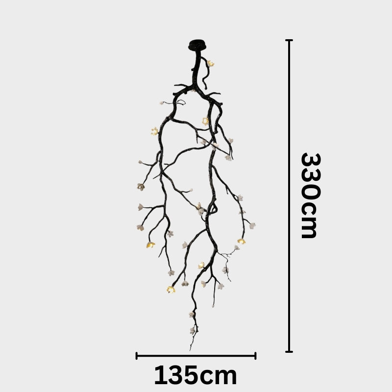 SIYA Large Sculptural Long Branch Flower Chandelier