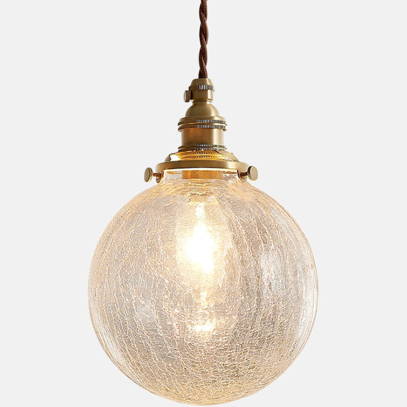 SONIA Brass Glass Fractured Pendant Light