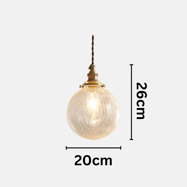 SONIA Brass Glass Fractured Pendant Light