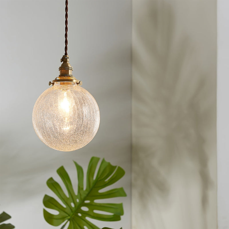 SONIA Brass Glass Fractured Pendant Light