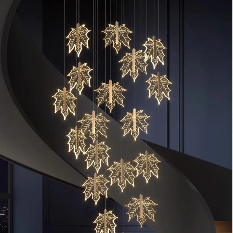 MAPLE Leaves Stair Chandelier Modern