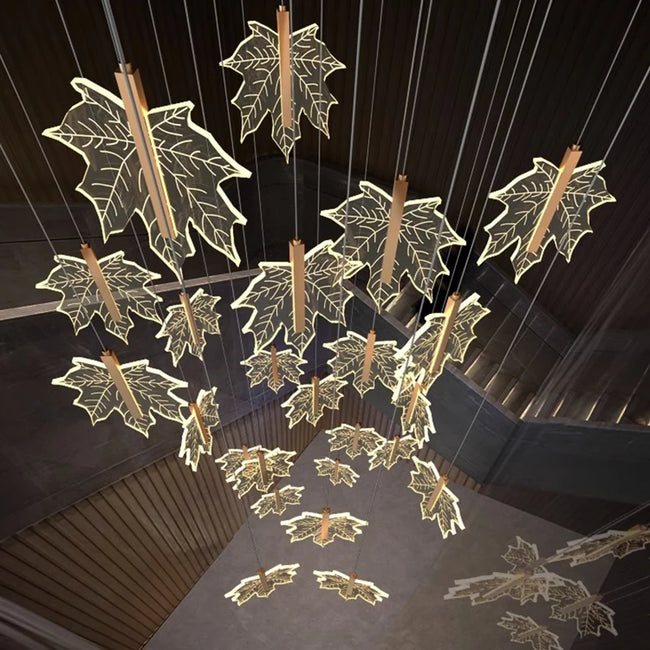 MAPLE Leaves Stair Chandelier Modern