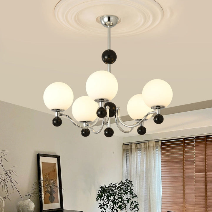 THALIA Bold Chrome Glass Globe Chandelier Lighting