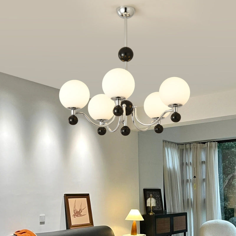 THALIA Bold Chrome Glass Globe Chandelier Lighting