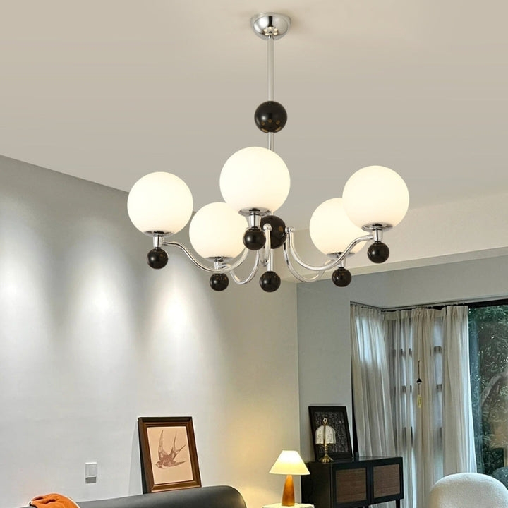 THALIA Bold Chrome Glass Globe Chandelier Lighting