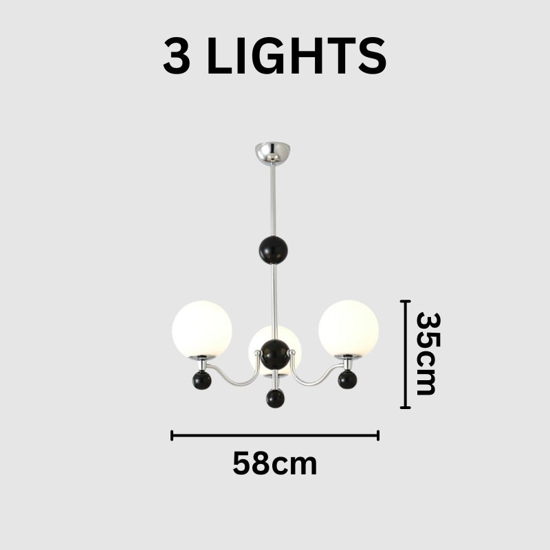 THALIA Bold Chrome Glass Globe Chandelier Lighting