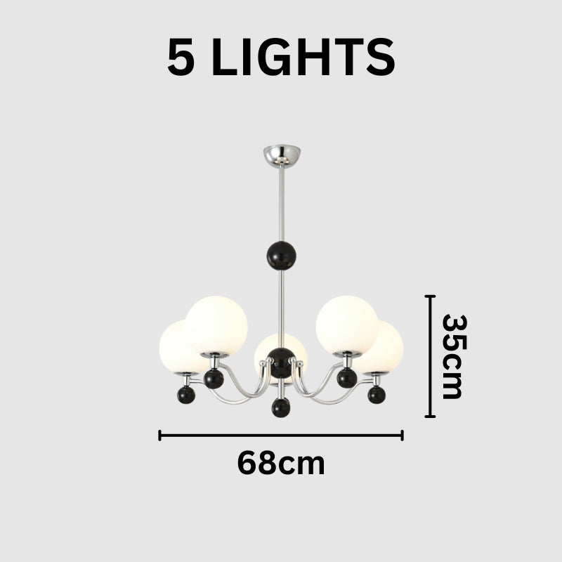 THALIA Bold Chrome Glass Globe Chandelier Lighting