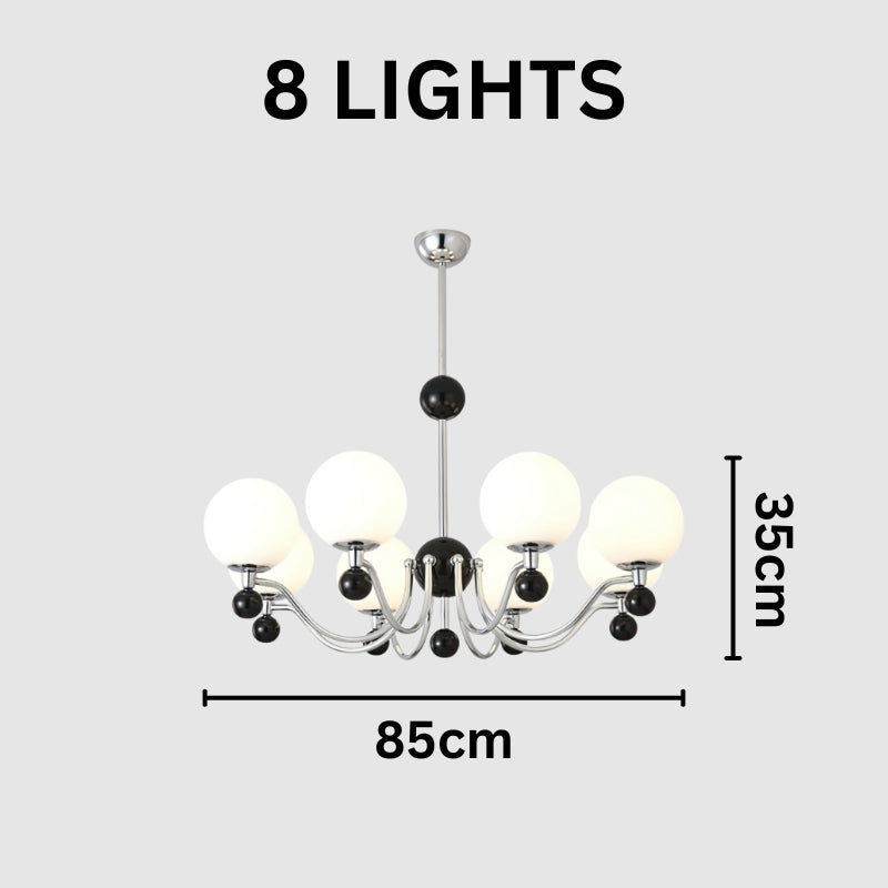 THALIA Bold Chrome Glass Globe Chandelier Lighting