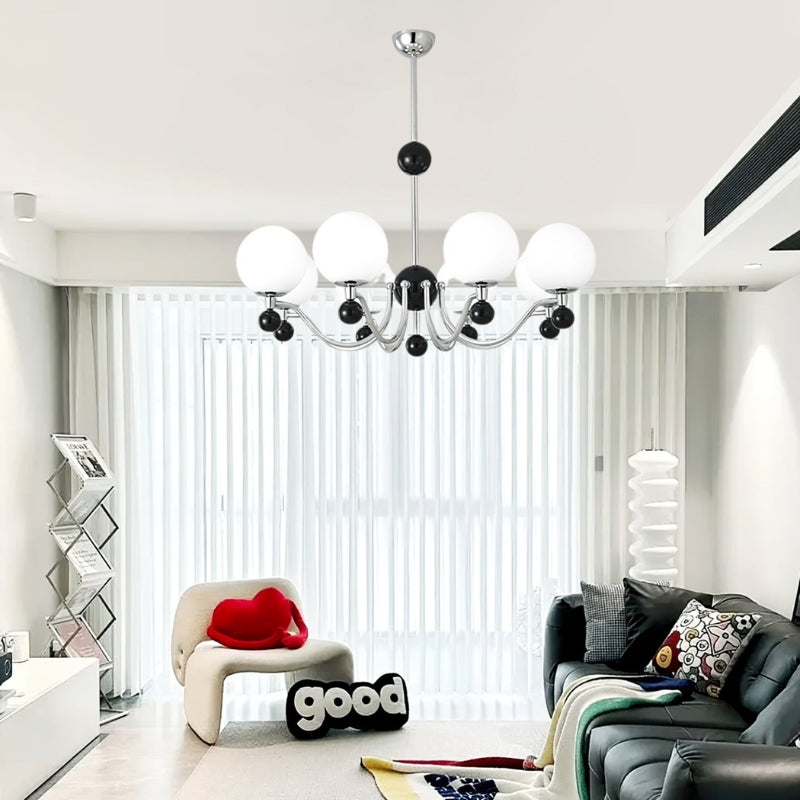 THALIA Bold Chrome Glass Globe Chandelier Lighting