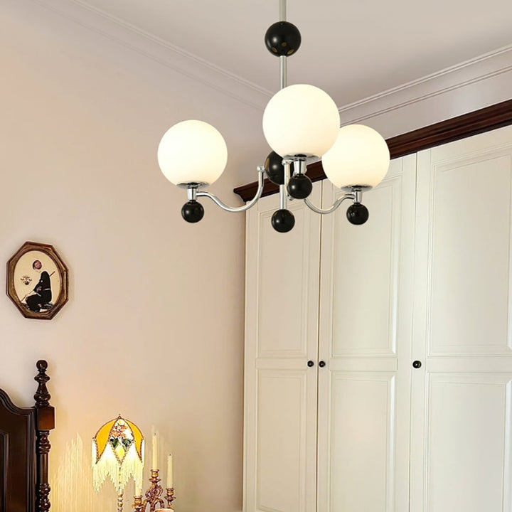 THALIA Bold Chrome Glass Globe Chandelier Lighting