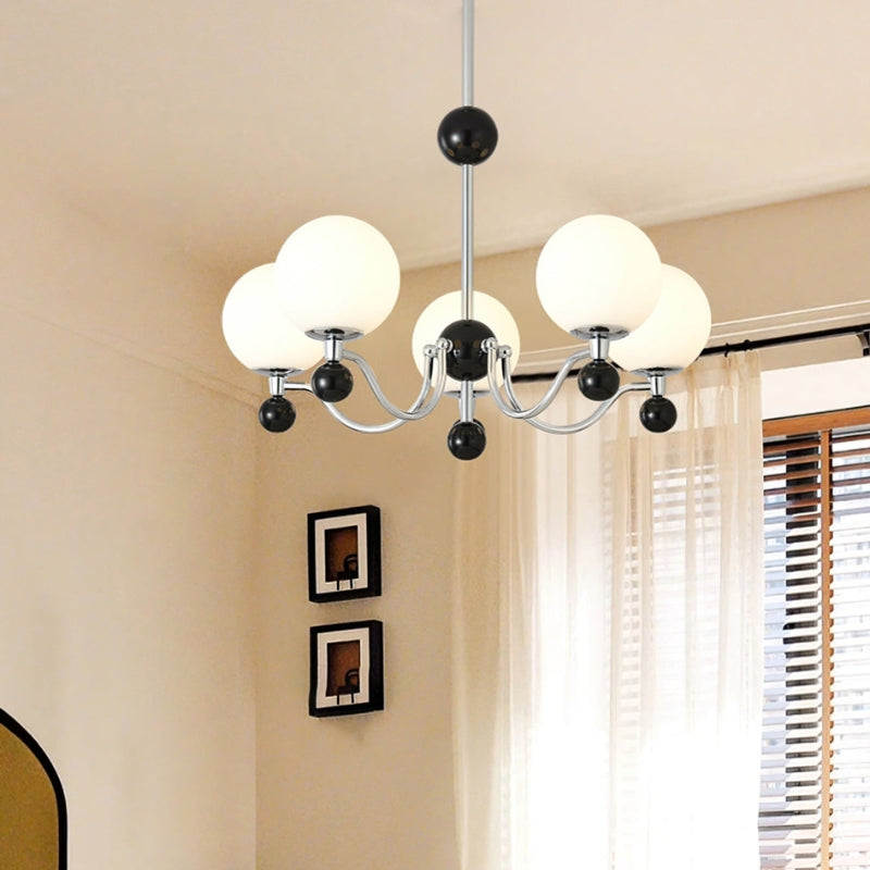 THALIA Bold Chrome Glass Globe Chandelier Lighting