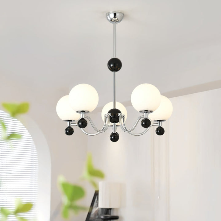 THALIA Bold Chrome Glass Globe Chandelier Lighting