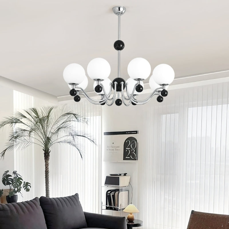 THALIA Bold Chrome Glass Globe Chandelier Lighting