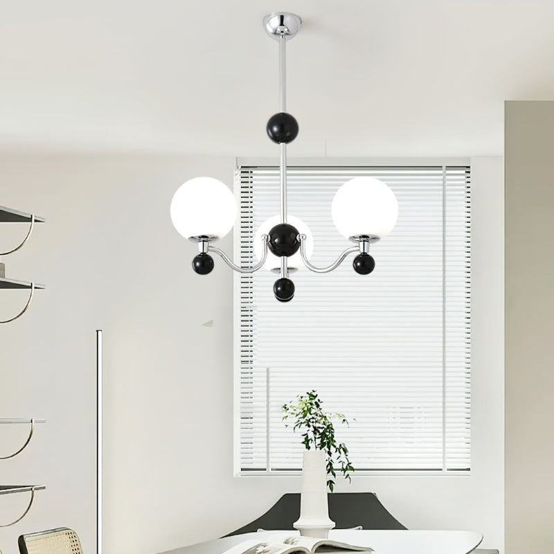THALIA Bold Chrome Glass Globe Chandelier Lighting