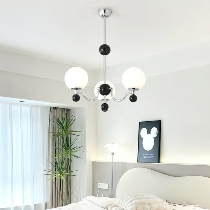 THALIA Bold Chrome Glass Globe Chandelier Lighting