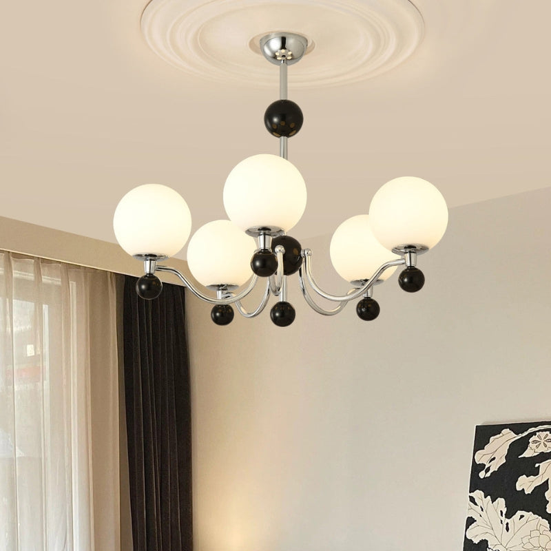THALIA Bold Chrome Glass Globe Chandelier Lighting
