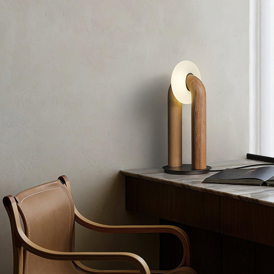 NROUND Wooden Table Lamp