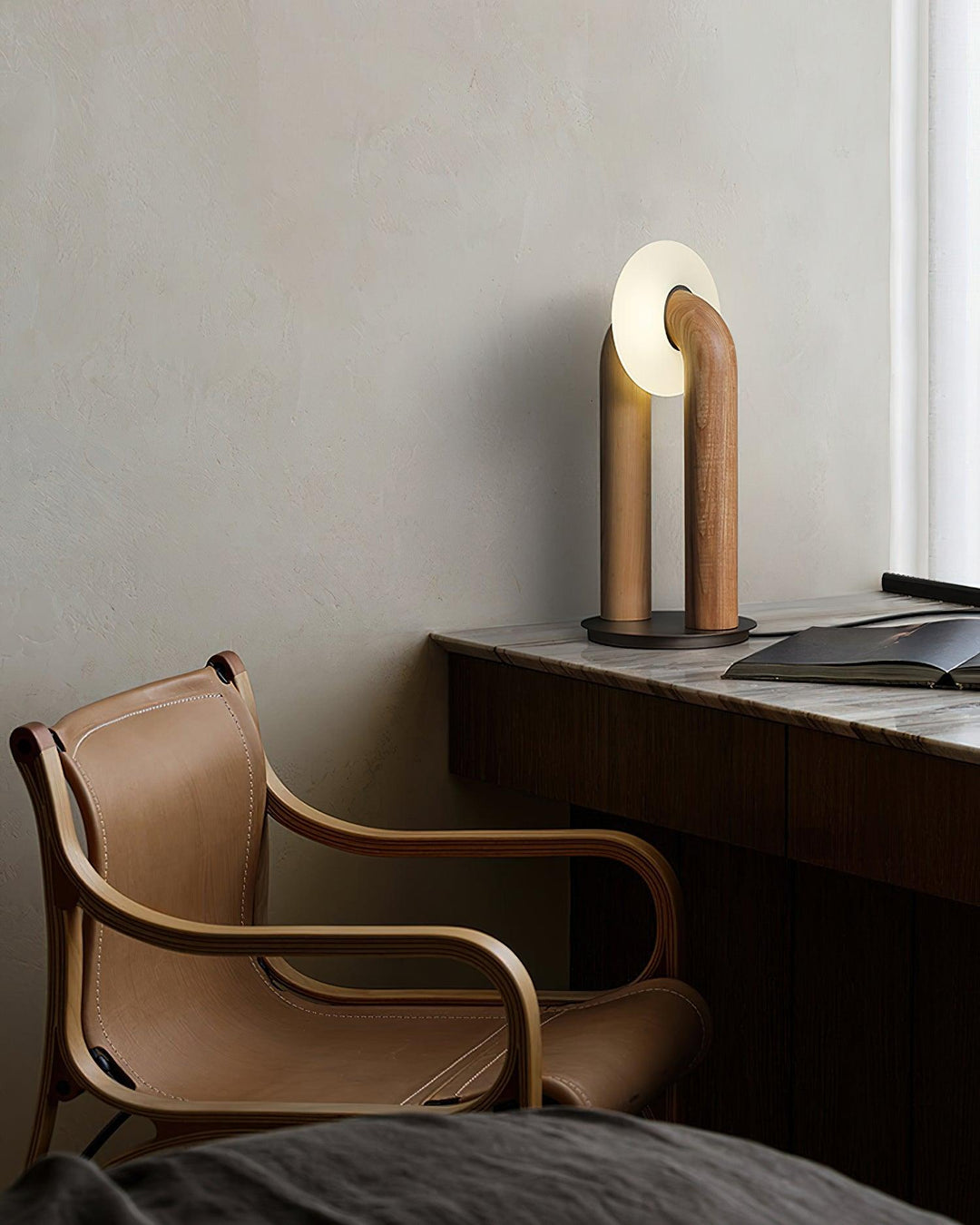NROUND Wooden Table Lamp