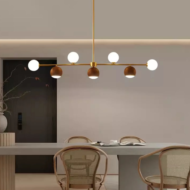 ULO Wood Linear Pendant Light Kitchen Island