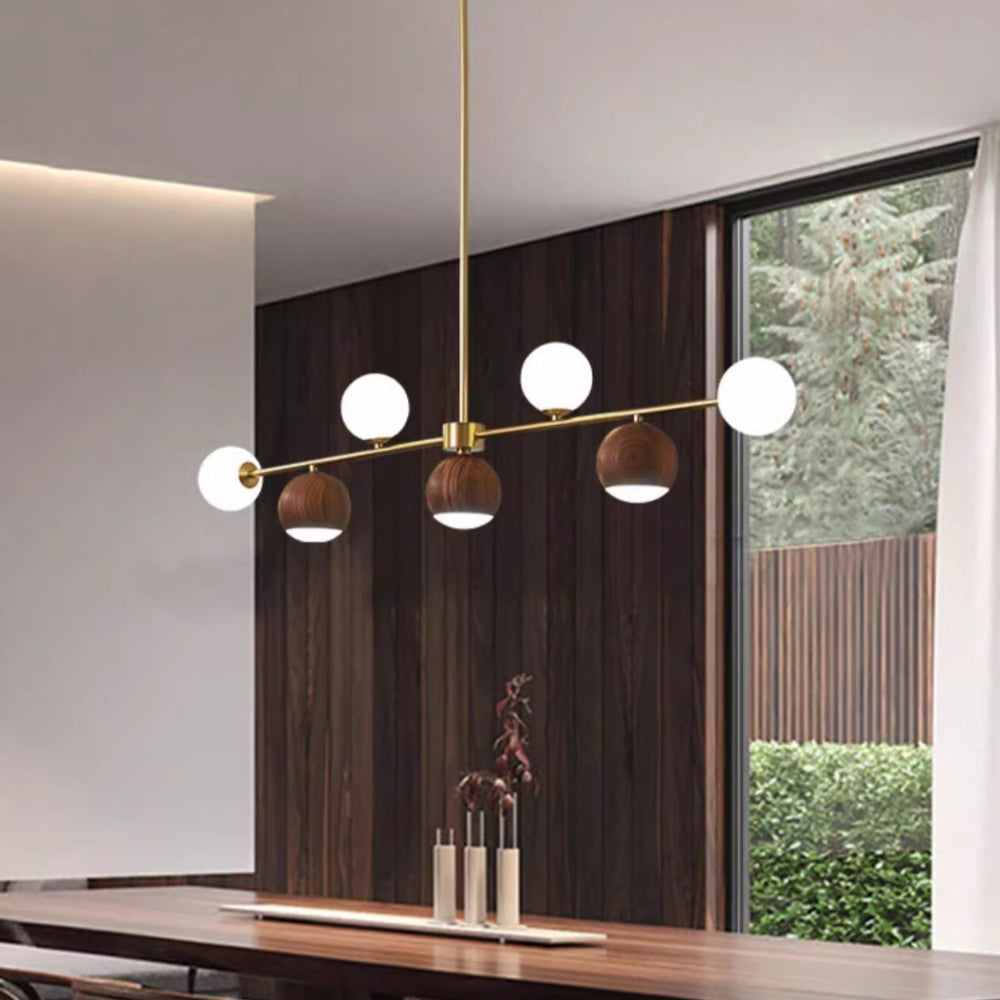 ULO Wood Linear Pendant Light Kitchen Island