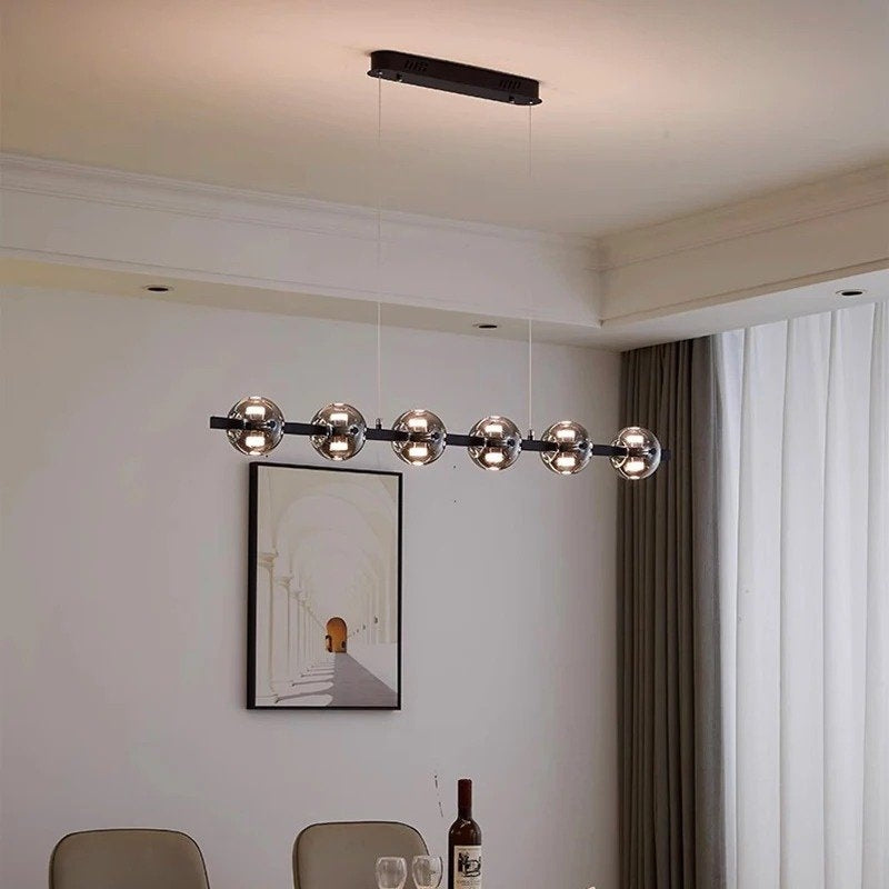 VALERIE Modern Linear Globe Dining Room LED Lighting Chandelier
