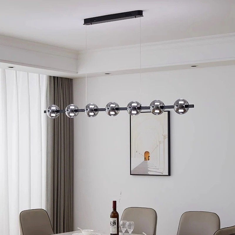 VALERIE Modern Linear Globe Dining Room LED Lighting Chandelier