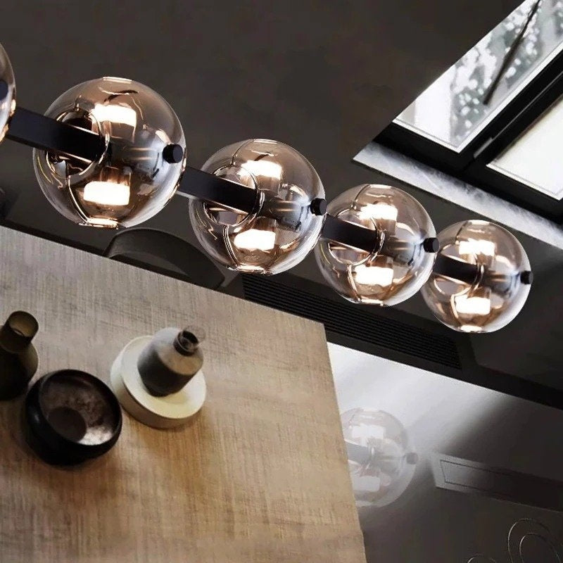 VALERIE Modern Linear Globe Dining Room LED Lighting Chandelier