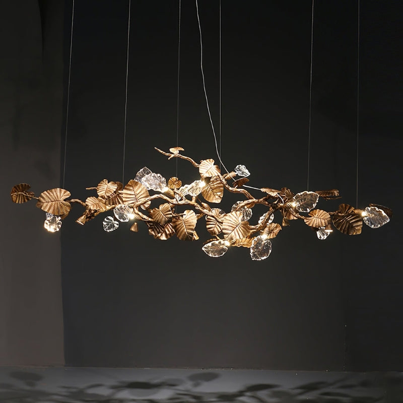 VEDA Glass Luxury Leaf Chandelier