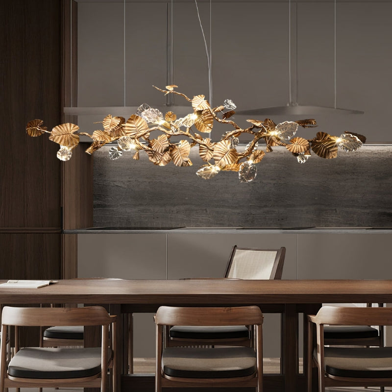 VEDA Glass Luxury Leaf Chandelier