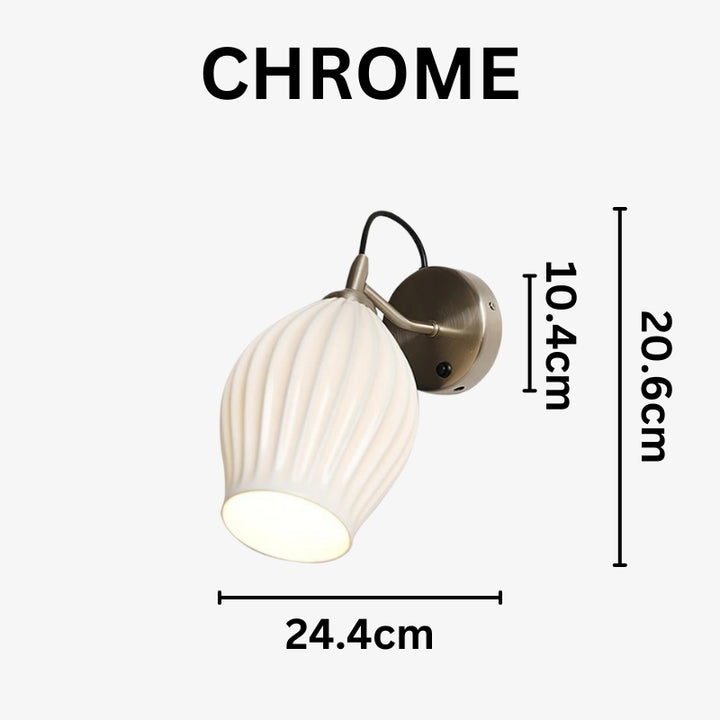 XYLA Modern Ribbed Ceramic Wall Lamp