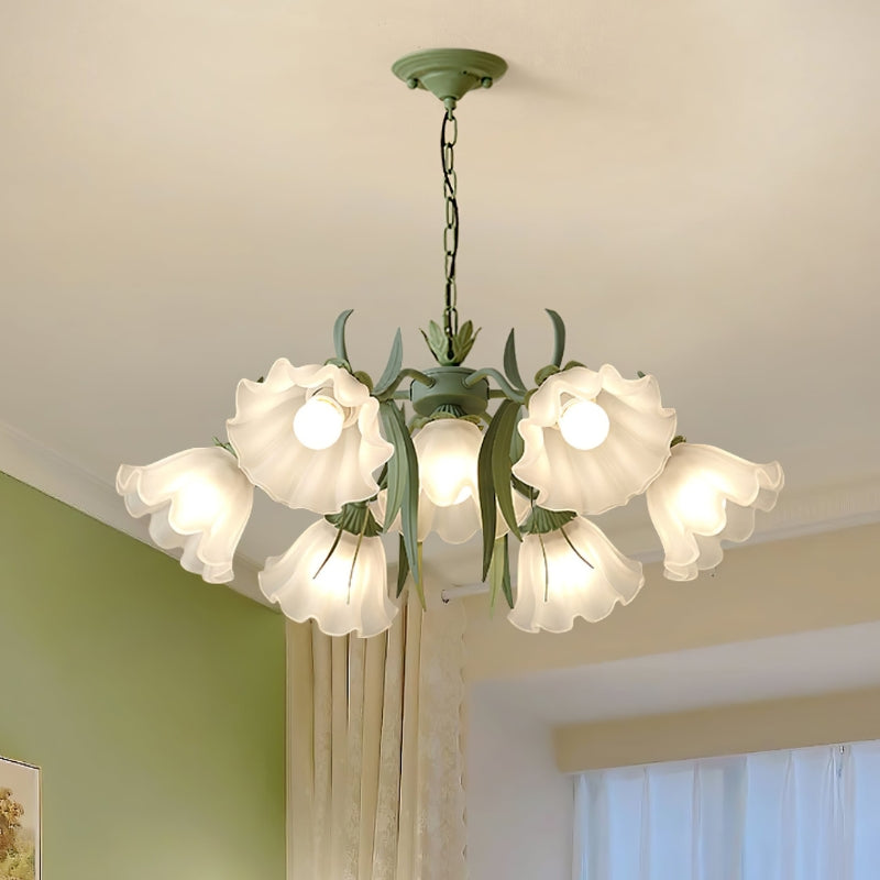 YORI Glass Elegant Flower Chandelier