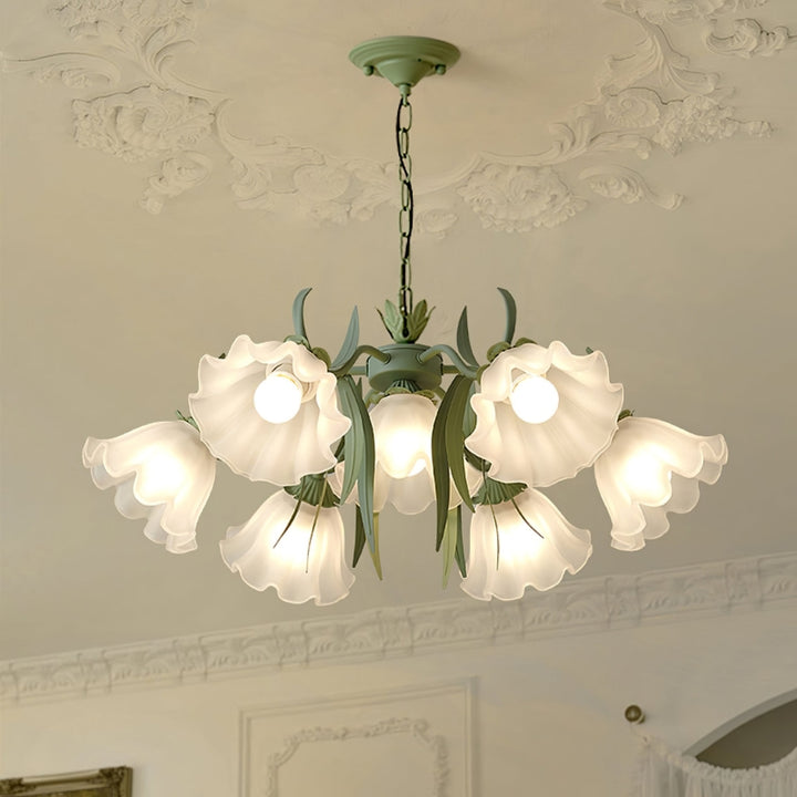 YORI Glass Elegant Flower Chandelier