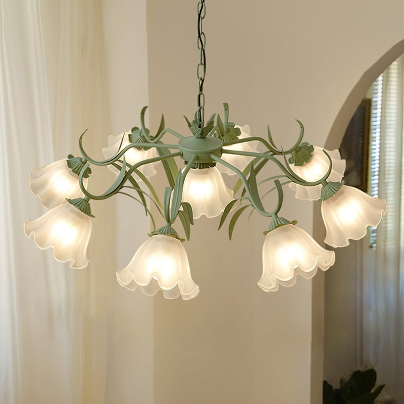 YORI Glass Elegant Flower Chandelier