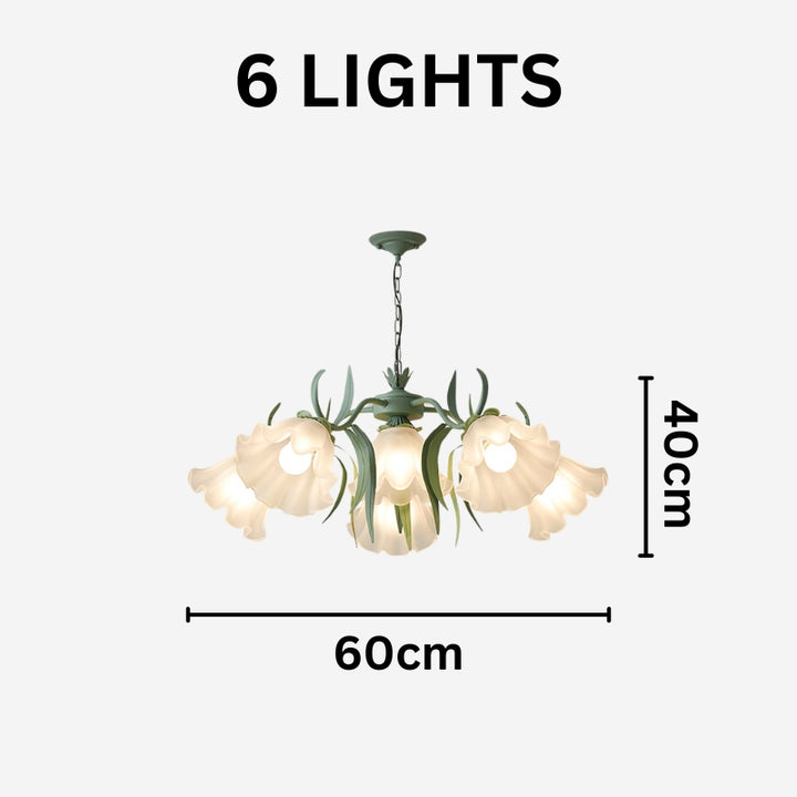 YORI Glass Elegant Flower Chandelier