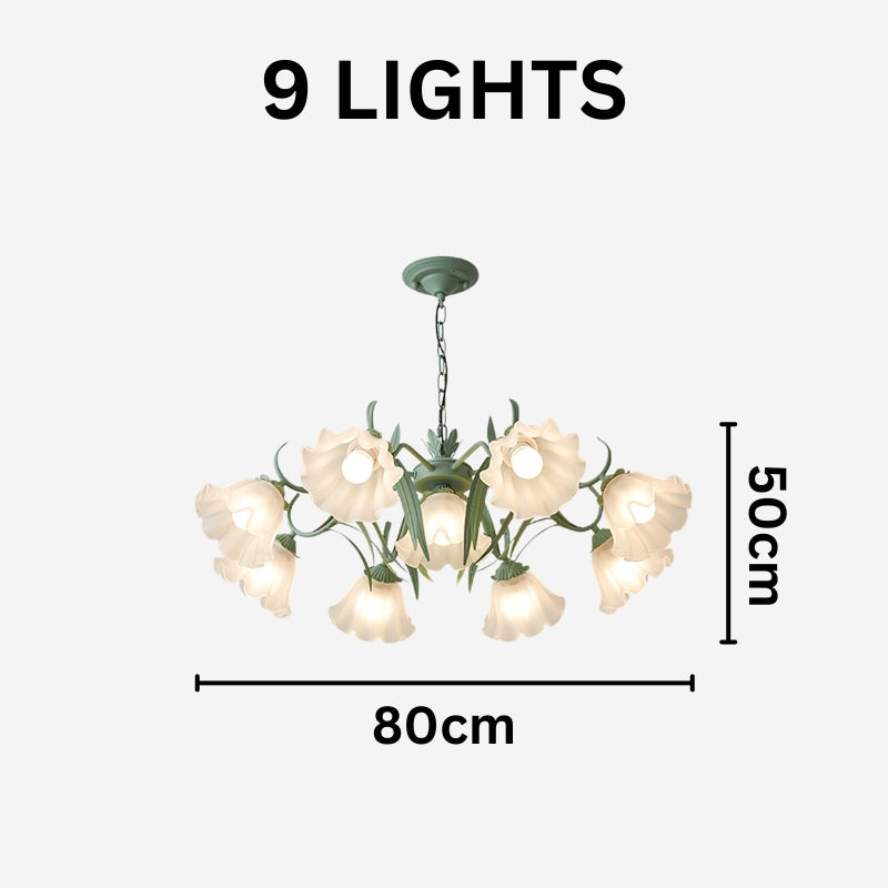 YORI Glass Elegant Flower Chandelier